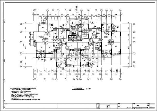 6300平十六层剪力墙结构农民安置房结构施工图（含建筑图）-图二