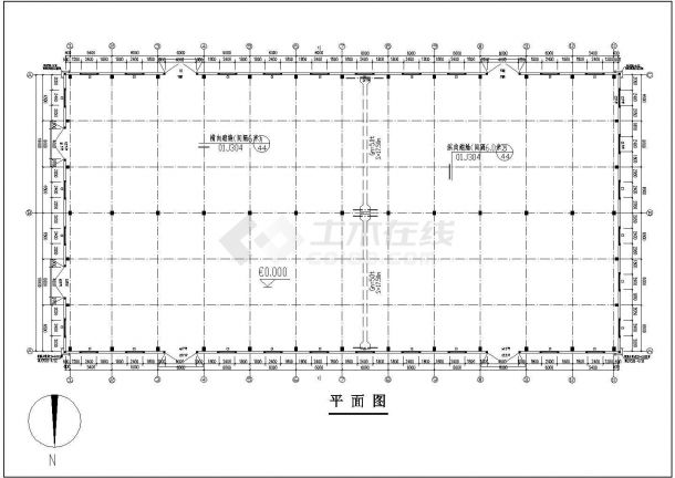 某跨度19米双跨框排架厂房结构图（含建筑设计说明）-图二