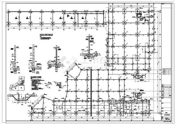 [河南]地上四层框架结构B区商业区结构施工图（地下一层）-图二