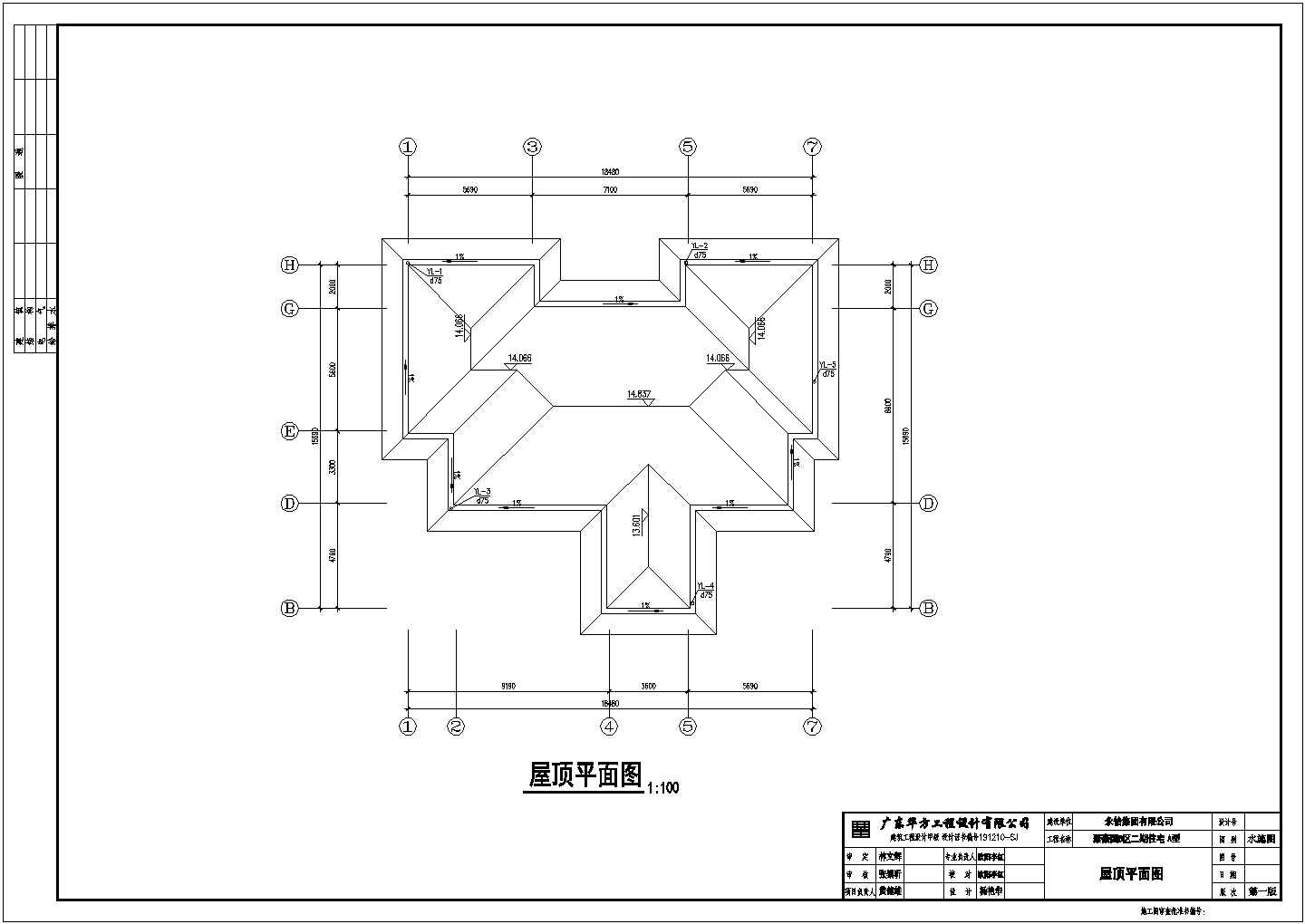 某别墅群三层A户型别墅给排水图纸