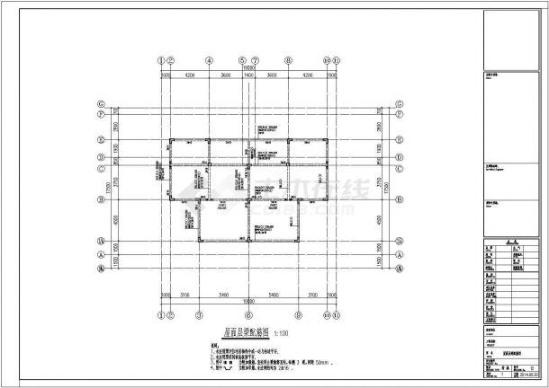 [江苏]地上三层异形柱框架结构A型低层住宅结构施工图-图一