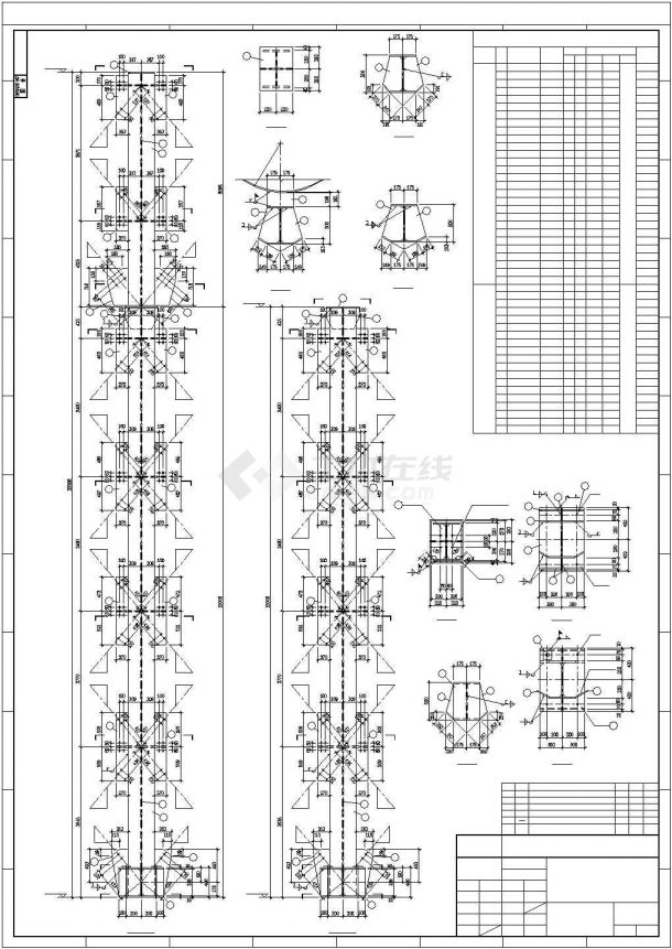 【印度】某高炉炼铁工程灰泥捕集器支架结构图纸-图二