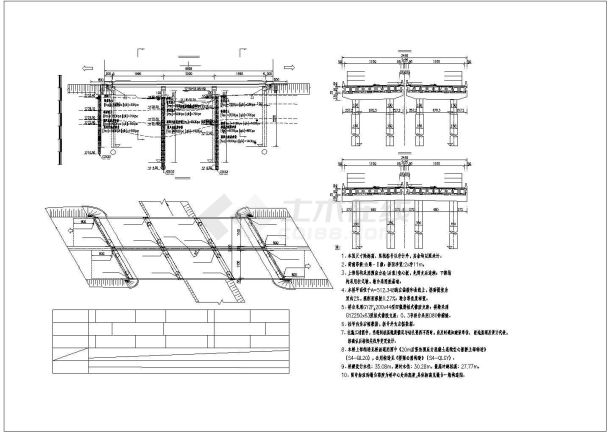 【湖北】国道三跨预应力后张连续空心板桥施工图-图一