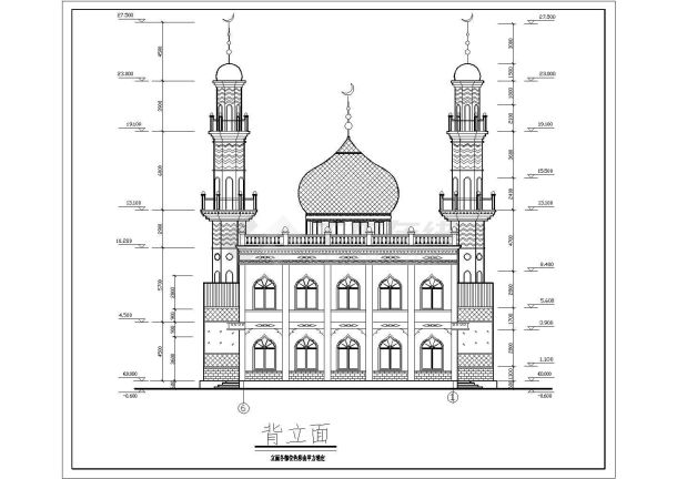 某两层框架结构清真寺设计施工图（含建筑图）-图一
