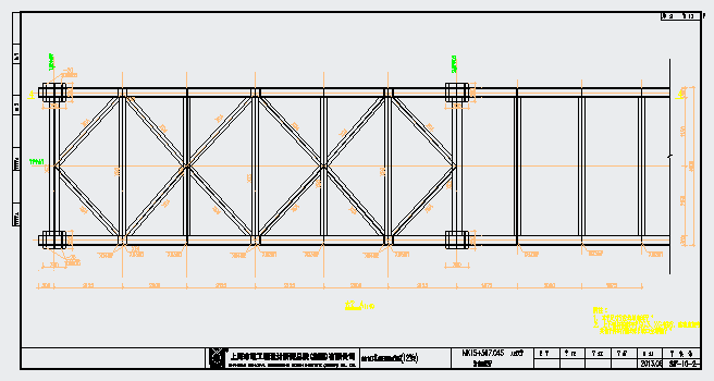 某钢桁架人形天桥结构图纸