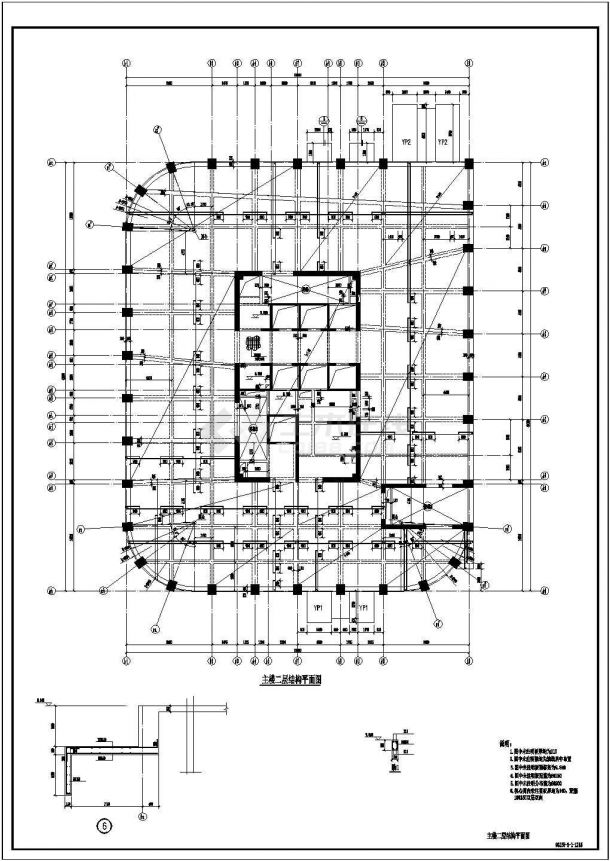 二十三层筒中筒结构公寓楼结构设计施工图-图二