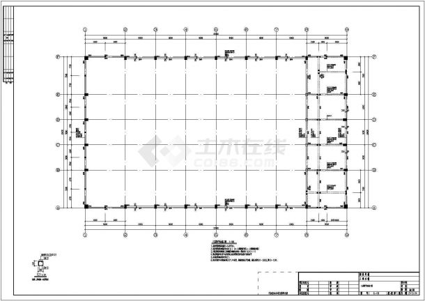 【江苏】三层主体框架屋面网架结构体育馆结构施工图-图一