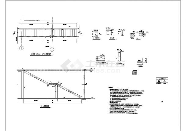 三层框架结构哈雷4S店结构设计施工图（含建筑图）-图二