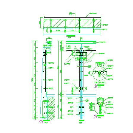 玻璃栏杆节点详图-图一