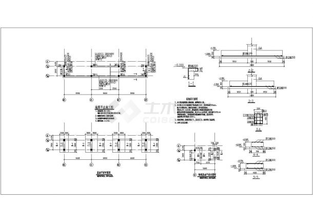 工厂框架结构设备机房结构设计施工图-图二