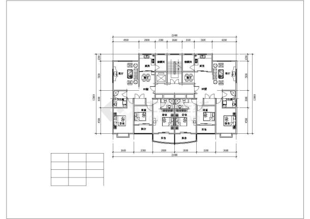 23个带电梯板式住宅户型图（经济适用型户型打包）-图二