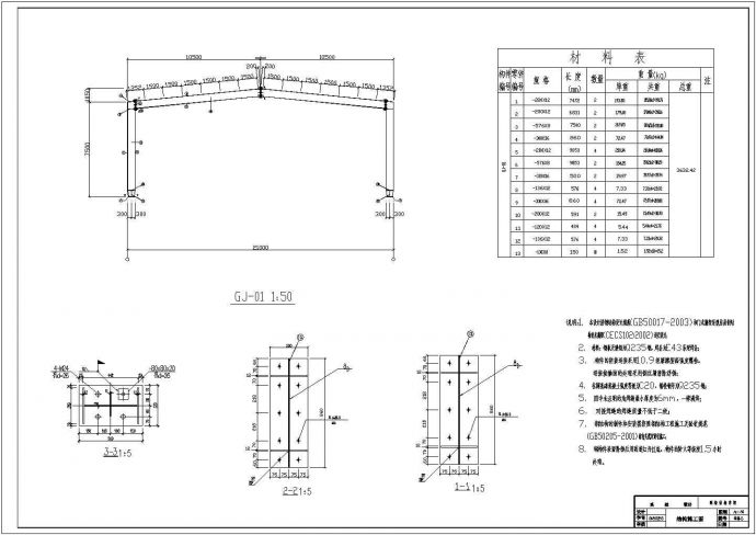 [毕业设计][学士]某21米X84米门式刚架结构毕业设计图_图1