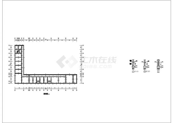 【新疆】砖混结构单层项目指挥部结构施工图（层高3m,天然地基）-图二