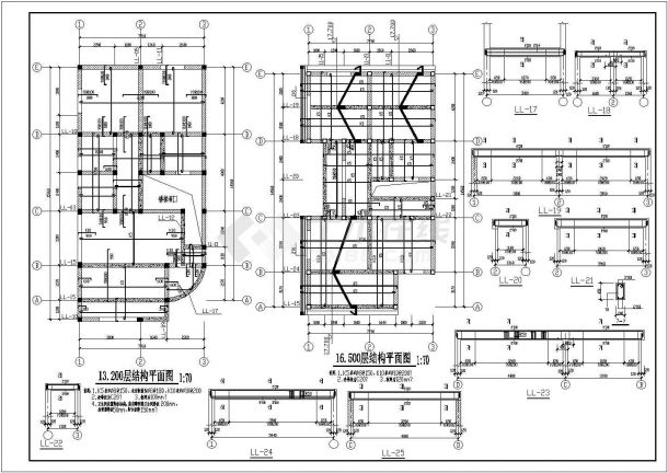 某五层砖混结构住宅结构设计施工图-图二