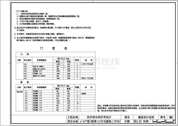 【杭州】农村联排别墅A-3户型建筑设计施工图（含效果图）-图二