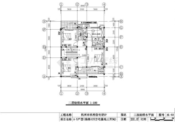 【杭州】农村联排别墅B-2户型全套设计施工图（含效果图）-图二