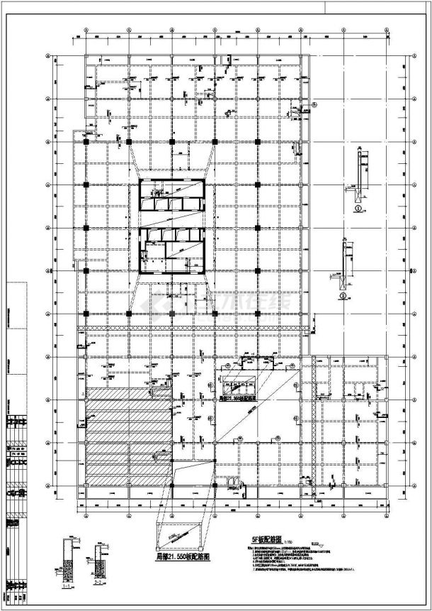 【江苏】24层框架核心筒结构金融大厦结构图-图一