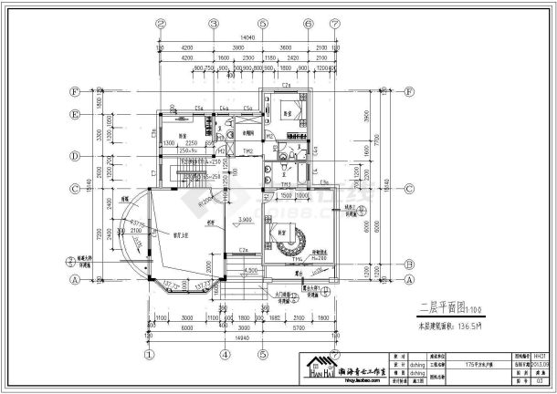 漳州某砖混结构三层别墅建筑设计施工图纸-图二