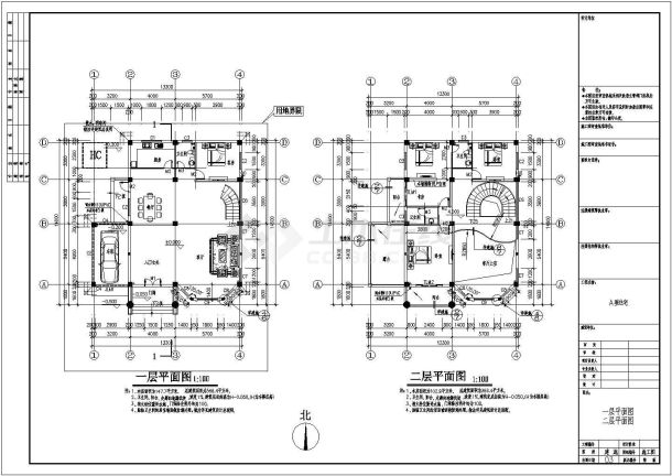 某三层框剪结构独栋别墅建筑、结构、水电设计图-图二