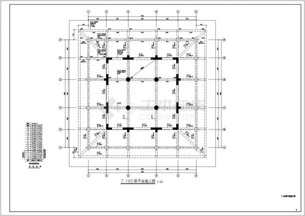 十三层框架剪力墙仿古建筑寺塔结构设计施工图-图一