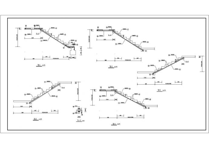 某市精细的底框商住楼施工结构设计CAD平剖立面图_图1