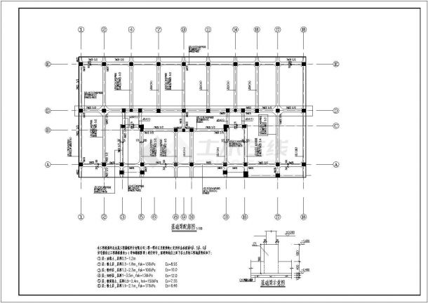 某底框结构住宅楼结构设计施工图-图一