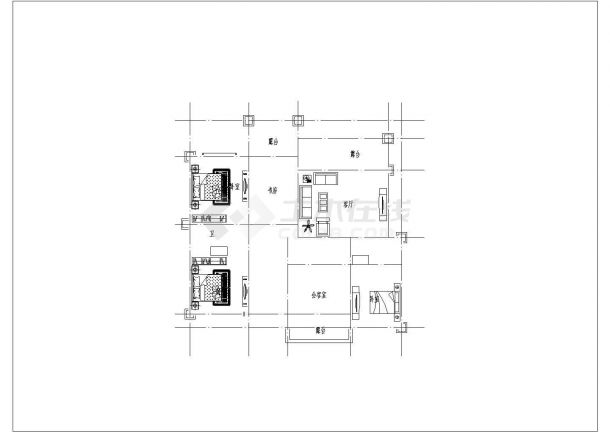 某312㎡地上两层框架结构乡村别墅CAD图纸-图二