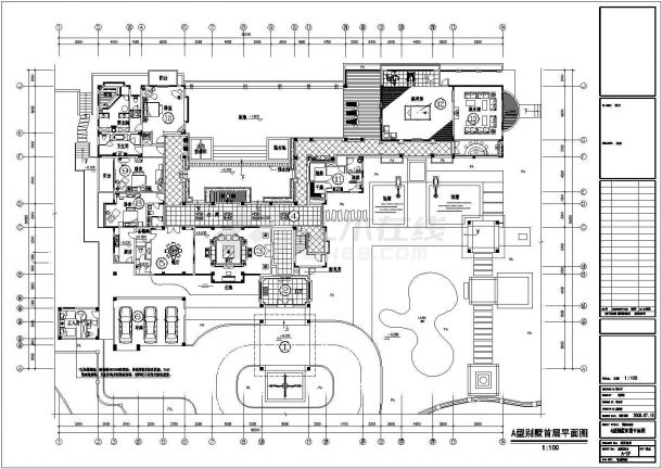 国际富豪18个别墅区装修设计施工图纸-图一