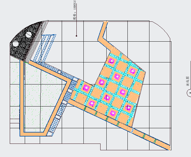 某校区图书馆前小广场施工图（学生课程设计）_图1