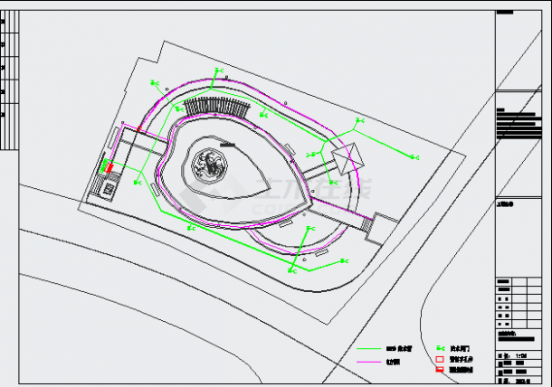 综合娱乐广场景观CAD平面布置参考图-图一