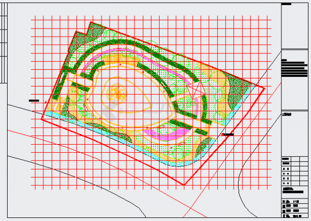 综合娱乐广场景观CAD平面布置参考图-图二