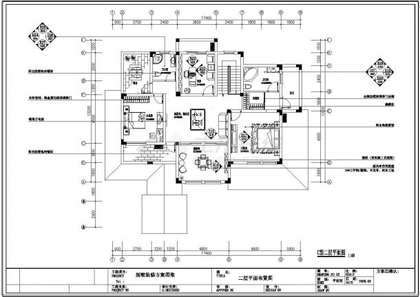 某二层C型别墅装饰装修设计施工图纸-图二