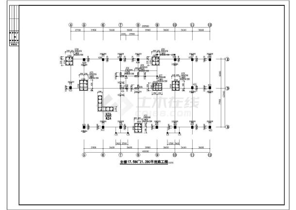 某办公楼结构施工图纸，共18张-图一