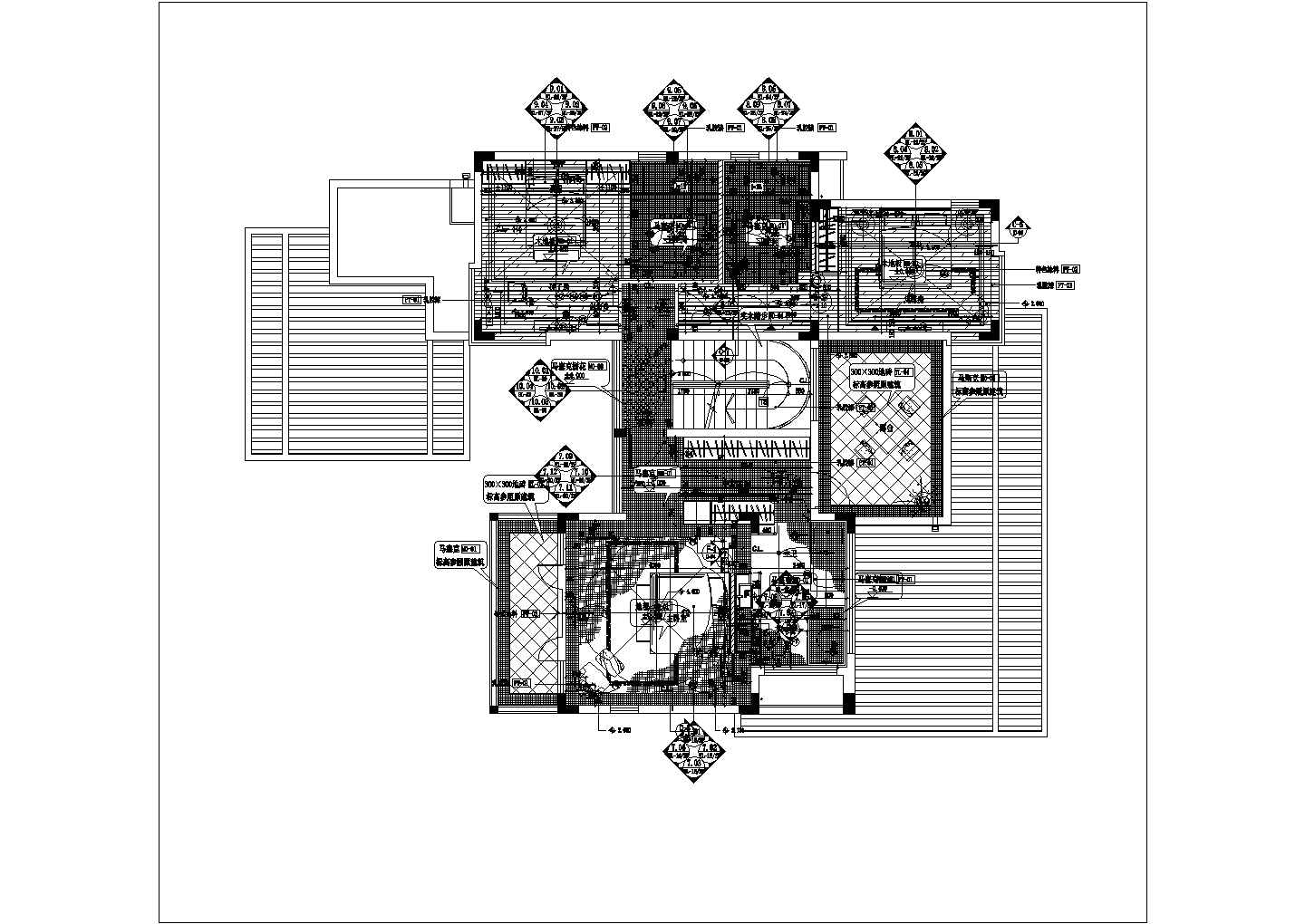 某二层摩洛哥风格别墅装修设计施工图