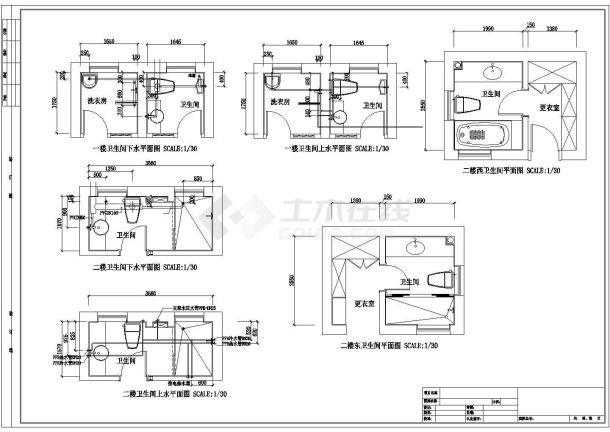 小高层精美别墅电气施工CAD布置图-图一