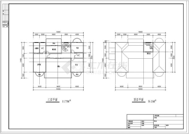 某三层欧式风格楼盘别墅户型建筑设计图纸-图二
