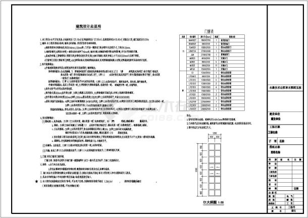 三层砖混结构独栋别墅建筑、结构、水施图-图一