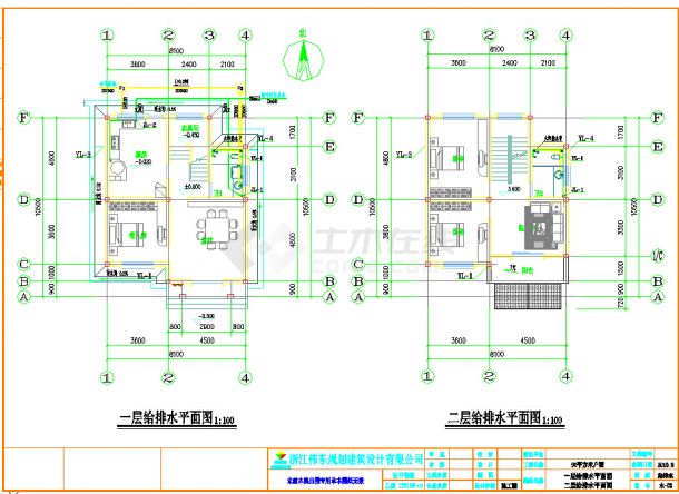 三层坡屋顶砖混别墅自建房设计图及水电图-图二