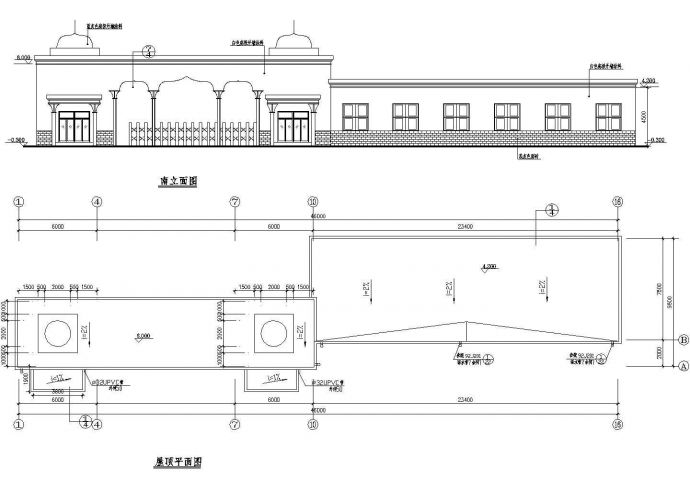 某工厂大门建筑设计施工图（共3张图）_图1