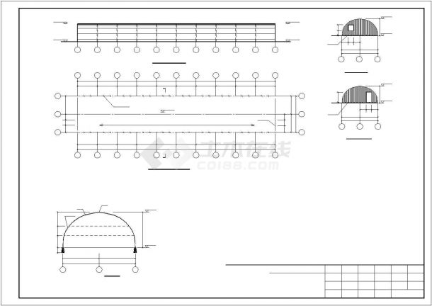 5.5米、10米茶棚钢结构施工图-图二