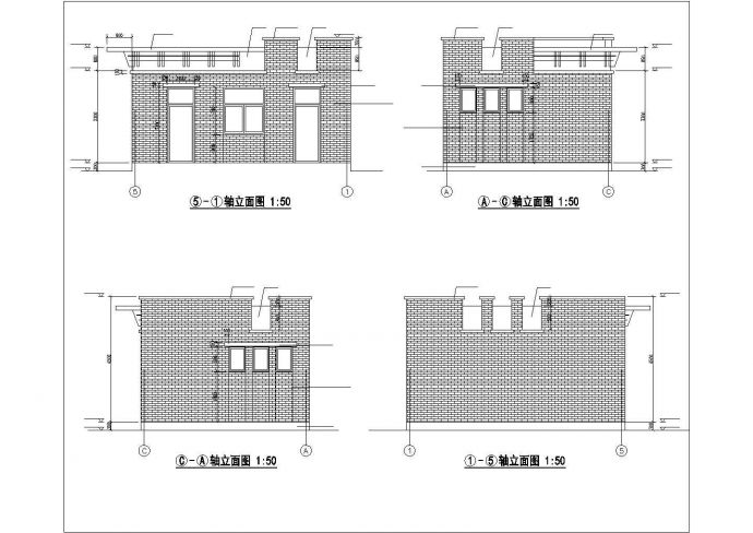 公厕建筑平面CAD套图_图1