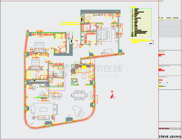 【北京】财富中心二期住宅楼装修设计施工图-图一