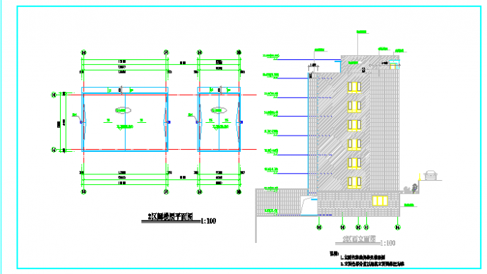 某六层一字型教学楼结构设计CAD图_图1