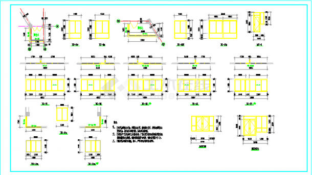 某六层一字型教学楼结构设计CAD图-图二