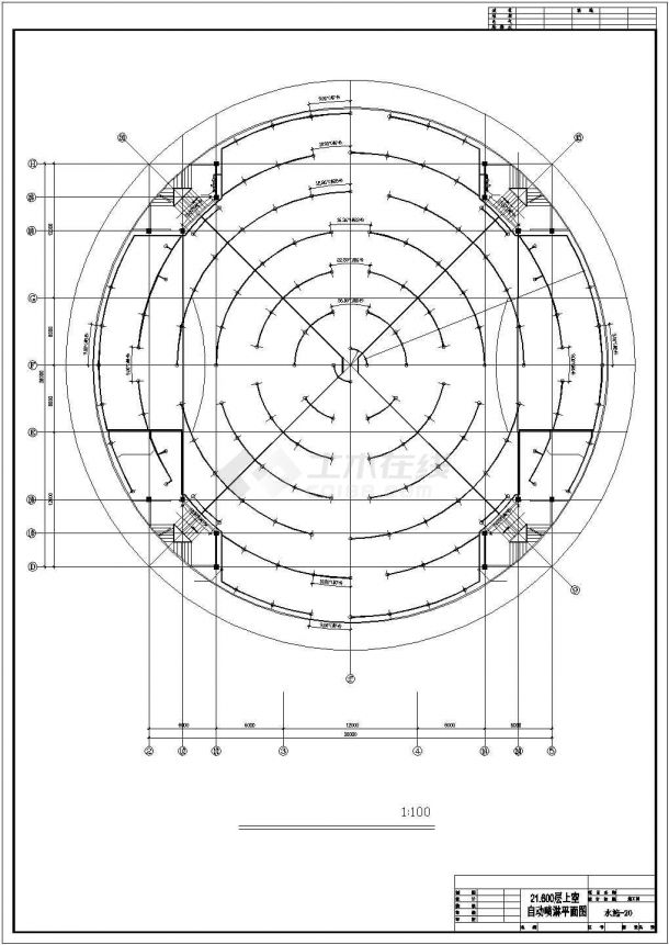某4层餐饮建筑排水平面设计CAD竣工图-图一