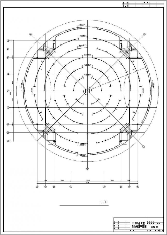 某4层餐饮建筑排水平面设计CAD竣工图_图1