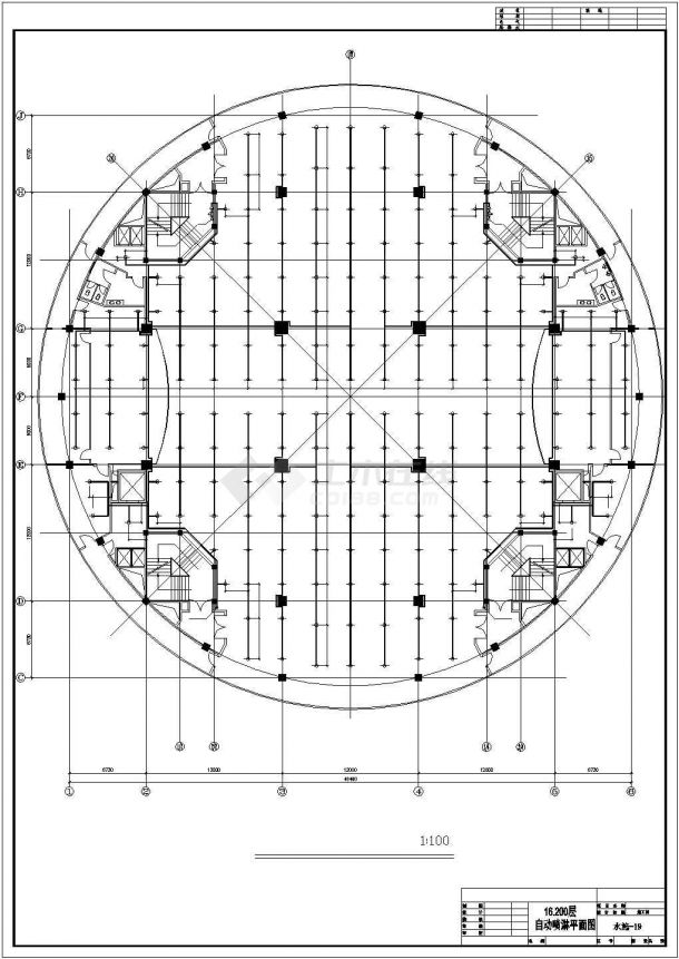 某4层餐饮建筑排水平面设计CAD竣工图-图二