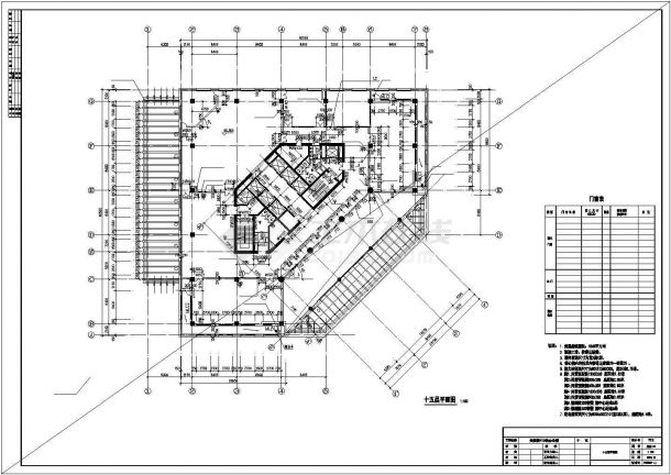 十五层综合楼建筑设计平面图(F10建筑施工图)-图一