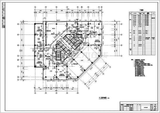 十二层平面图(F10建筑施工图)-图二