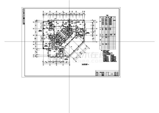 某地区综合楼九至十层平面图(F10建筑施工图)-图二